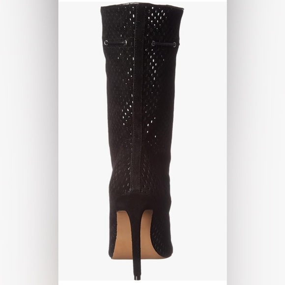 Steve Madden Forsaken Peep-Toe Mid-Calf Perforated Booties - Picture 5 of 10
